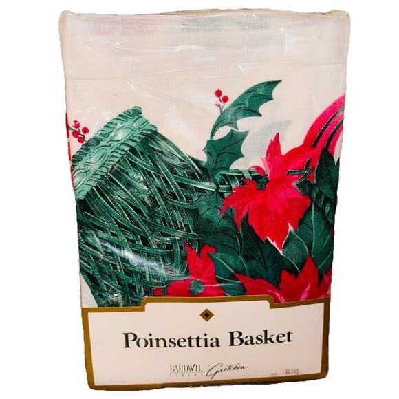 Vtg Christmas Holiday Tablecloth Bardwil 60”x120”Oblong Or Rectangular Evergreen - Picture 1 of 4